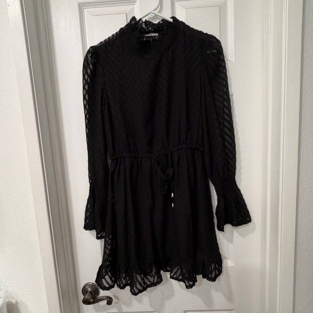 Hello Molly Black Longsleeve Lace Dress